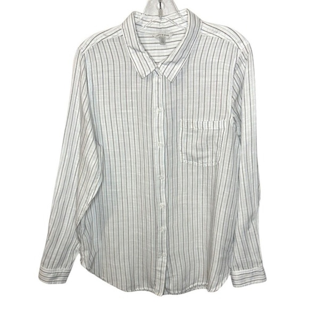 Lucky Brand Striped Cottonā Modal Women's Large Office Business Casual